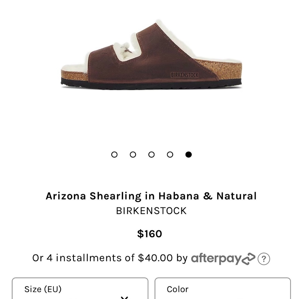 Birkenstock Arizona Shearling in Habana & Natural